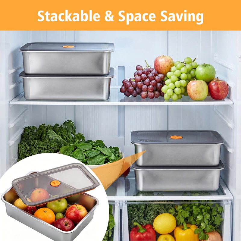 MICHIHOMIE Stainless Steel Pizza Dough Proofing Box with Lid Fits