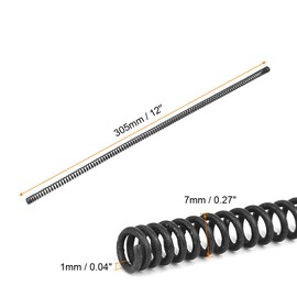 Sourcingmap 1mm Wire Dia 7mm Outer Diameter 305mm Long Manganese Steel Compression Springs Black