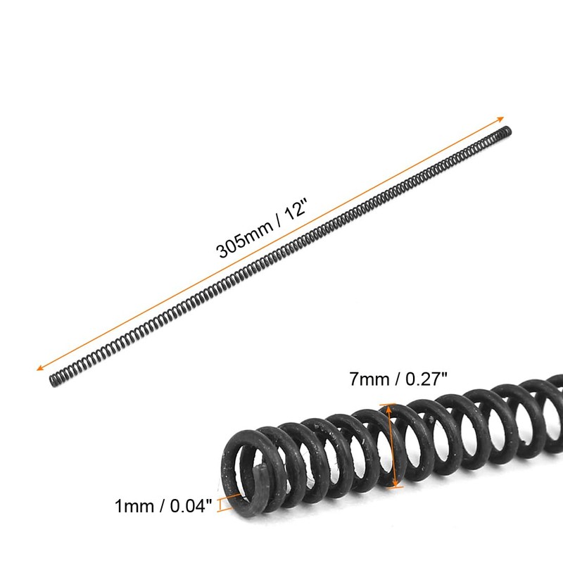 Sourcingmap 1mm Wire Dia 7mm Outer Diameter 305mm Long Manganese