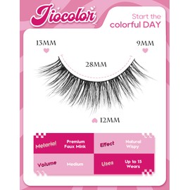 Wispy Fake Lashes Natural False Eyelashes Light C Curl Eye Lashes Sets Pack Natural Look Classic Lashes 13mm Thin Band Faux Mink Lashes 75-SHOOK