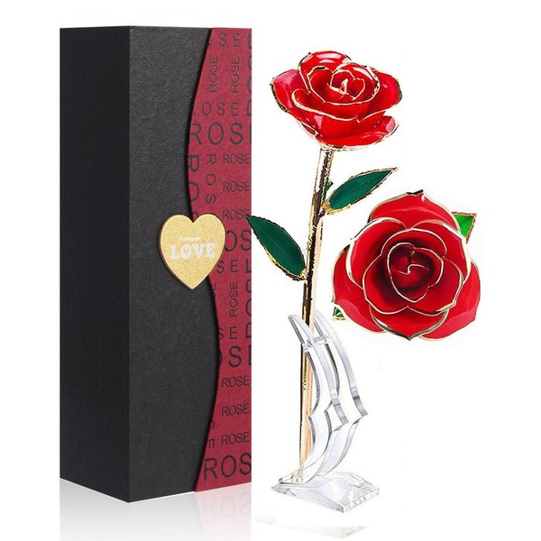 Gold Dipped Rose 24k Red Gold Plated Rose - Everlasting