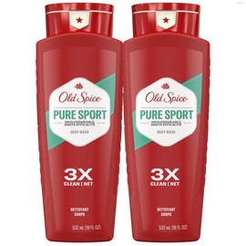 Old Spice Refreshing Body Wash for Men, High Endurance, 3X Defense, 24/7 Shower Fresh with Long Lasting Scent, Pure Sport Scent, 24 oz (Pack of 2)