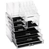 Sea Team 3-Layer Stackable Clear Makeup Organizer with Drawers, Acrylic
