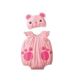 Costume Bay Baby Rompers Onesie One-Piece Bodysuit Cosplay Birthday Party for Boys Girls Outfit (Pink Bear, 80)