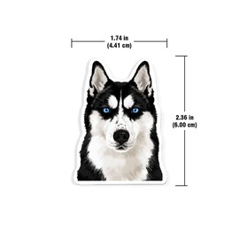 WIRESTER Set of 2 Fresh Scented Car Air Freshener Vent Clip, Decorative Accessories, Interior Decoration for Cars - Black Gray Siberian Husky Dogs