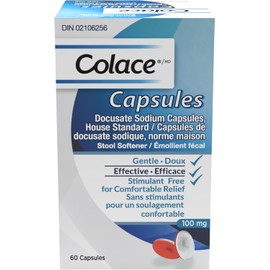 Colace Docusate Sodium Stool Softener Capsules | Treats Occasional Constipation | 60 Count