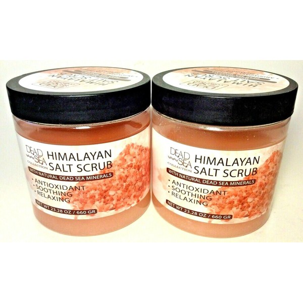 (2 Pack) Dead Sea - Himalayan Salt Scrub - Antioxidant - 23.28 oz PRIORITY MAIL