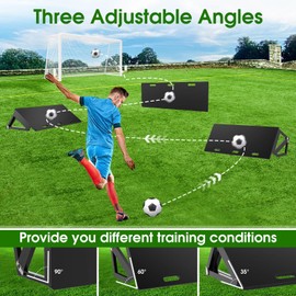 RINREA 3-in-1 Soccer Rebounder Board, Foldable Rebounder Soccer Wall, Portable Soccer Goal Kick Back Trainer for Passing and Bounce Back Training (40"x16")