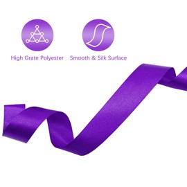 Lrybbon Purple Satin Ribbon 7/8 Inch x 50 Yards Solid Fabric Satin Ribbon for Gift Wrapping Craft Flower Bouquet Hair Bows Making Wedding Party Decoration Sewing Projects Christmas Day