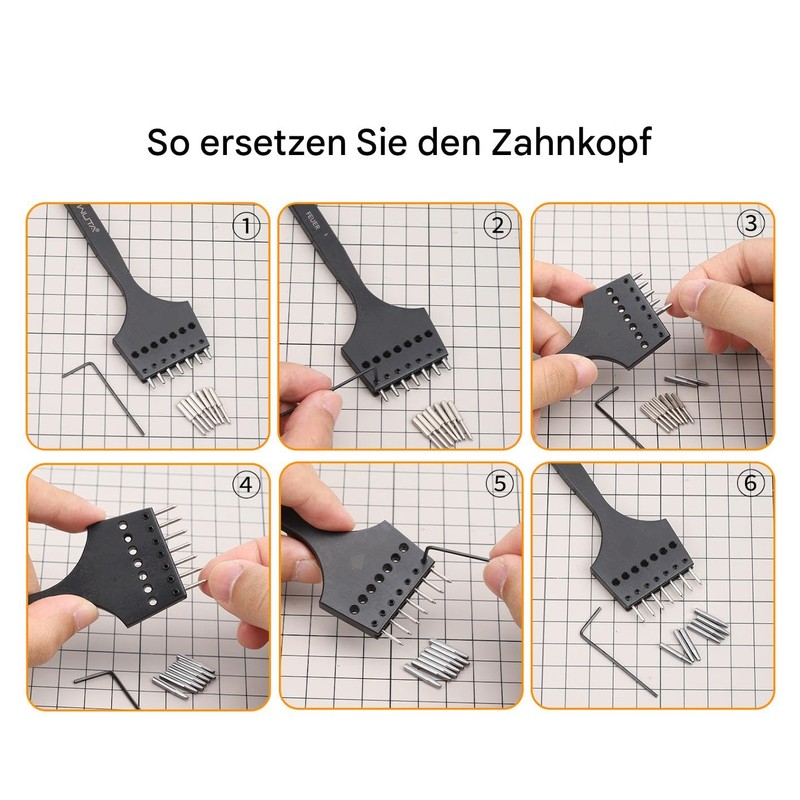 WUTA Removable Circle Leather Hole Punch Tool Professional Leather Spacing