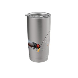 Fly with Fishing Rod Illustration for Cool Outdoor Stainless Steel Insulated Tumbler