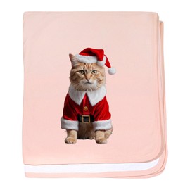 CafePress Funny Ugly Christmas Sweater Mad Santa Claus Cat Baby Blanket, Super Soft Newborn Swaddle