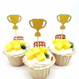 HNFCH Champion's Birthday Party Decor Trophy Cupcake Toppers Sports-themed game day party decorations 20PCS