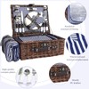 Neti Neti Wicker Picnic Basket for 4 with Insulated Cooler