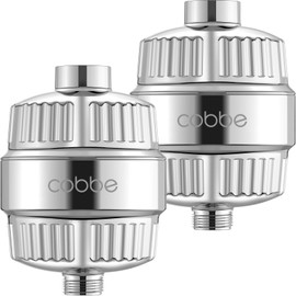 Cobbe HD HEAVY DUTY High Output Shower Filter 2 Pack – 99% REMOVAL Shower Head Filter for Hard Water, Heavy Metals, Chlorine and Harmful Substance, Improve your skin and hair - Chrome