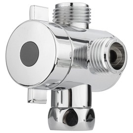 Zhuatek 3-Wege-Dusch-Umstellventil, G1/2 Zoll T-Adapter Ventilanschluss, Messing für Badewanne und WC, Drei-Wege-Trennlöcher passen auf viele Wasserhahn-Aufsätze (Silber)