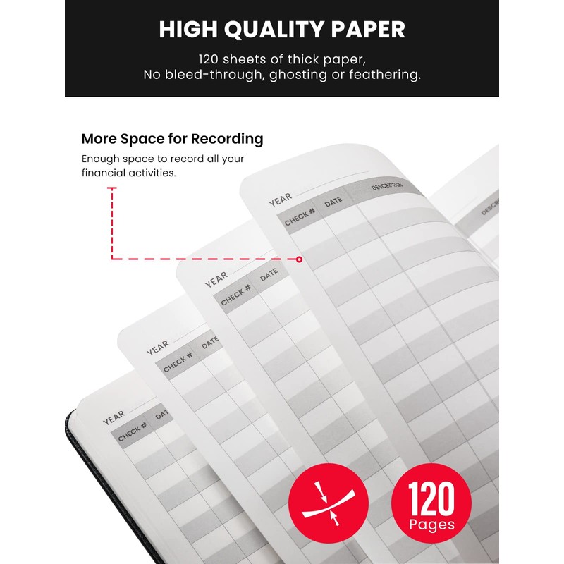 Molekaus Accounting Ledger Book Check Registers for Personal Checkbook Register
