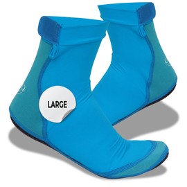 Neoprene Beach Socks - Water and Sand Socks for Men and Women, Ideal for Beach Volleyball, Snorkeling, Scuba Diving, and Swimming, Waterproof and Comfortable Sock Shoes, Solid Blue Design, (Large),