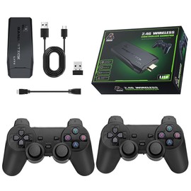 Consola de Videojuegos Retro,Game Stick 4K,Consola de Juegos Retro Inalámbrica 64G,Salida HDMI TV Videojuegos,Más de 20000+ Juegos Integrados,con Controladores Inalámbricos Duales de 2.4 G,Videojuego