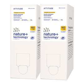 ATTITUDE Liquid Laundry Detergent Refill, EWG Verified, HE Compatible, Plant-Based & Vegan, Natural Laundry Soap, Citrus Zest Scent, 160 Loads, 135.26 Fl Oz (Pack of 2)