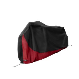 BULLSPANN Bicycle Cover, Bike Cover, Holds 2 Cars, Extra Large, Waterproof, For Bicycles, Rain Proof, 1 Pack, With Lock Hole, Black Top, Red Bottom