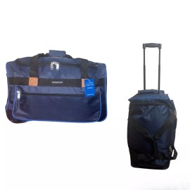 Amigo Pack 21”  Rolling Airlines Approved Soft 20 lb Carry On Duffle Bag (Blue)