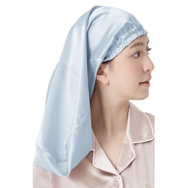 Seawind Silk Nightcap for Long Hair, 2.9 oz (22 monme), Night Cap, Silk Cap, Lustrous and Beautiful Hair, graish blue