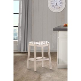 Hillsdale Sorella 26" Upholstered Counter Stool in White Wirebrush