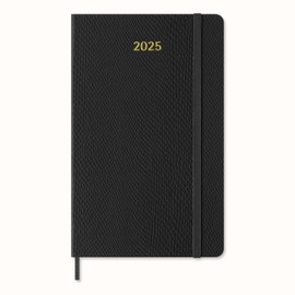 Moleskine Weekly Planner Precious and Ethical, Weekly Calendar with Note Room for 12 Months 2025, Soft Vegan Python Lid, with Gift Box, Colour Black, Large Format 13 x 21 cm