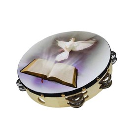 10-Pack 10" Dove Bible Tambourine Double Row Jingle Percussion Instrument Church