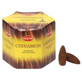 Backflow Incense Cones (Cinnamon) Total 40 Cones - HEM Incense from India