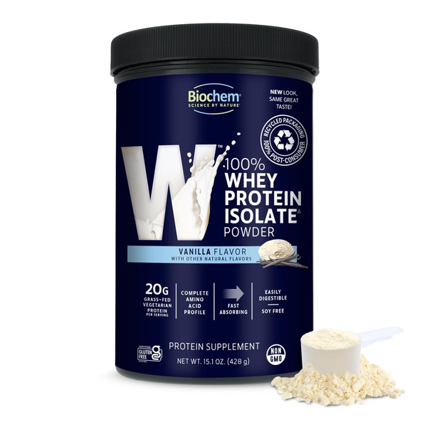 Biochem 100% Whey Isolate Protein - Vanilla Flavor - 15.1
