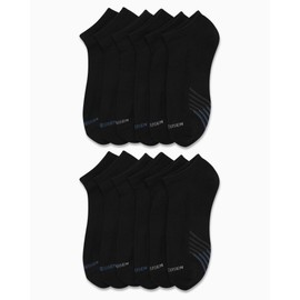 Van Heusen Men's Socks - Low Cut No Show Athletic Performance Ankle Sock Liners (12 Pack), Size 6-12.5, Coal Black
