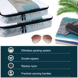 Packing Cubes Set, Netspower Kleidertaschen Kofferorganizer mit Netzmaterial, 6 Stück Reisegepäck Packtaschen Reisetaschen für Reisen Rucksack Koffer Schuhe Kleidung Kosmetik - Grün