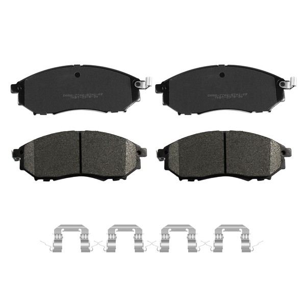 YxpBrake Front Left Right Ceramic Disc Brake Pads Kit w/Hardware