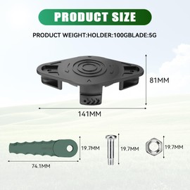 Viilich Unkrautfresser Klingenkopf,Trimmerkopf,kompatibel PRTA 20-Li B2- IAN 330831, PRTA 20-Li C3- IAN 351753,Parkside trimmer Ersatzspulen (1 Trimmerkopf + 8 Ersatzklingen + 4 Schrauben Set)