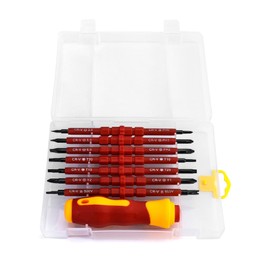 QWORK® Insulated Electrician Screwdriver Set 14 in 1 with Insulated Handle, Electrician Repair Tools Set