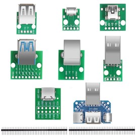 YOUMILE 10Pcs DIY Male Connector/MINI MICRO USB to DIP Adapter 2.54mm 5pin Female Connector B Type USB2.0 Female PCB Converter USB 3.0 (8 Kind)