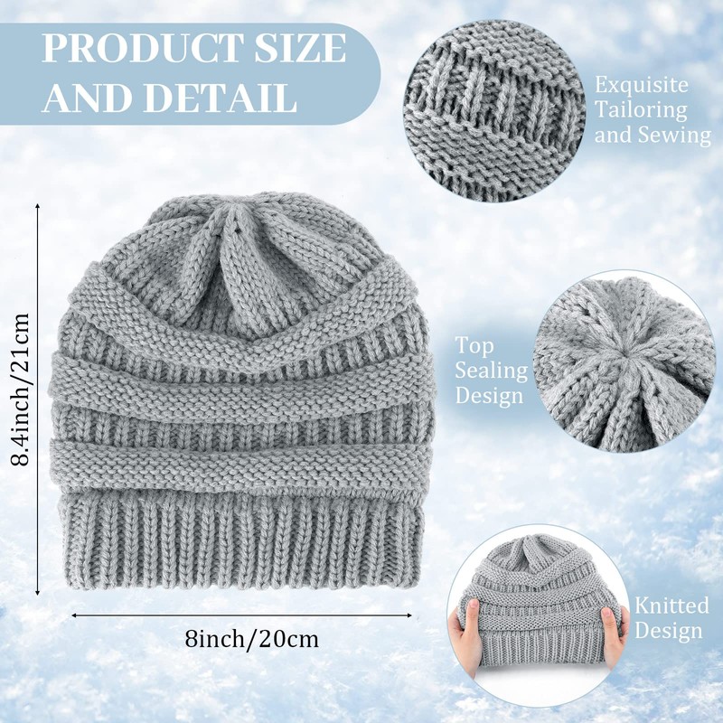 12 Pcs Winter Warmer Set Including Knit Beanie Hat Long