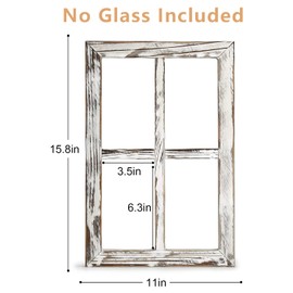 CALIFORNIA CADE ELECTRONIC Rustic Wall Decor-Home Decor Window Barnwood Frames -Room Decor for Home or Outdoor, Not For Pictures, Set of 2 (White)