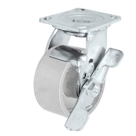 CasterHQ - 4" x 2" Steel Wheel Casters | Set of 4 Casters 2 Swivel with Top Locking Brakes and 2 Fixed Casters | 700 lbs Per Caster - 2,800 lbs Capacity Per Set of 4 | (4 Pack) Great for Tool Boxes