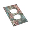 LOLREAI Decorative Outlet Covers Rustic Pink Rose Boho Blue Floral