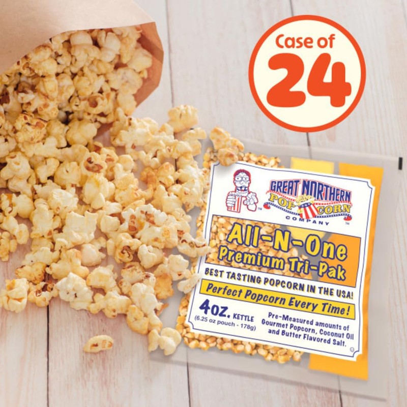 4oz Popcorn Machine Popcorn Packets - All-in-One Movie Theater Style