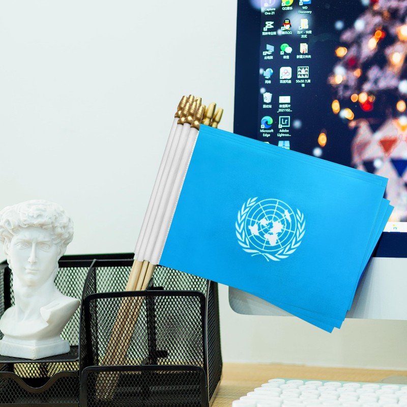TSMD United Nations Stick Flag UN Small Mini Hand Held