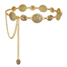 Spetsbst Waist Chain Adjustable Chain Belt Women's Belt Fashion Waist Belt Metal Waist Chain Belt Waistband Chain for Dresses Jeans, Metal