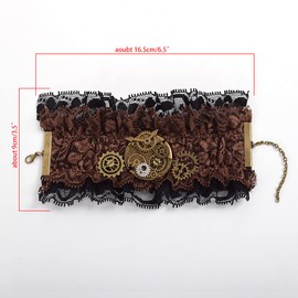 BLESSUME Steampunk Bracelet Gear Victorian Lace Accessories (F)