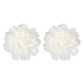 PATIKIL Lotus Flower Curtain Tiebacks, 2 Pcs Artificial Floral Curtain Tie Clips, Modern Curtain Holder Buckles, Window Drapery Decorative Clips for Home, Room, Office, White