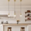 VONLUCE Pendant Light Kitchen Island, Brushed Gold Pendant Light Fixture