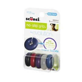 Scunci 3830403a048 No-Slip Grip Elastics Super Bandz Assorted Colors 6 Count
