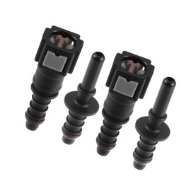 Motoforti Universal Fuel Hose Quick Release Connector, 1/4 SAE to 5/16, Nylon, Black, 2 Set